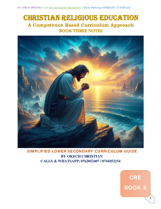 senior three (s.3) cre notes (new competence based curriculum) - oketch christian