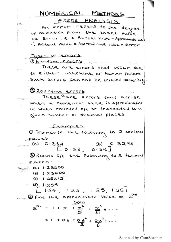 a level numerical methods - hand written