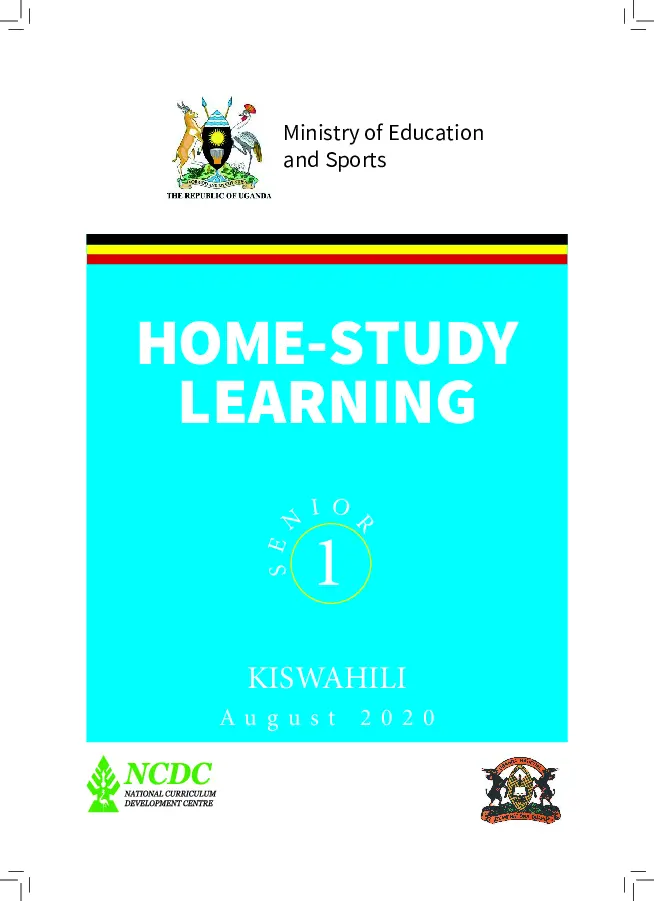 s1 kiswahili - home learning - ncdc