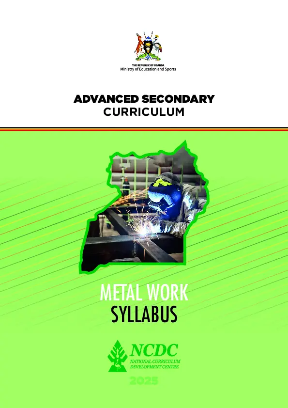 metal work syllabus - new a level curruculum by ncdc (2025)