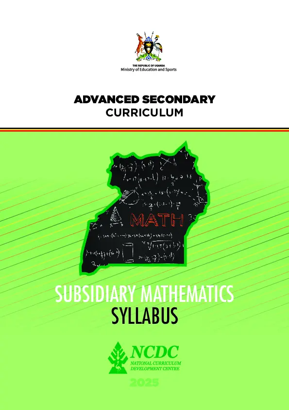 subsidiary mathematics ( sub math) syllabus - new a level curruculum by ncdc (2025)