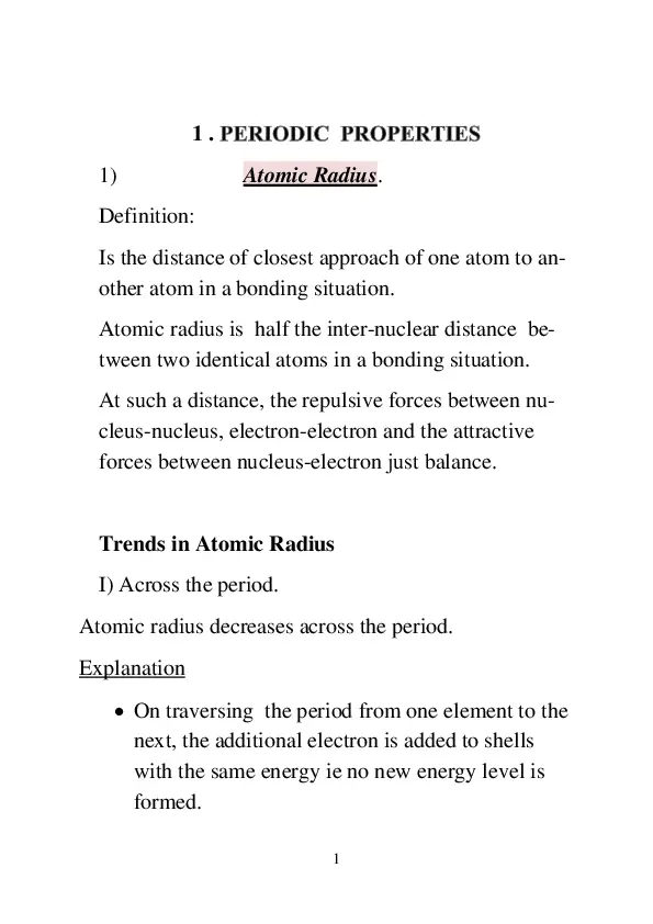 a level inorganic chemistry notes