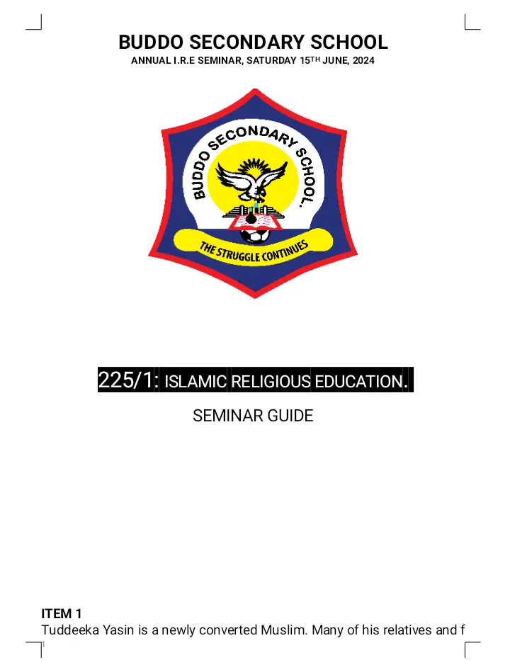 ire seminar guide new curriculum - buddu ss (with items and scenarios)