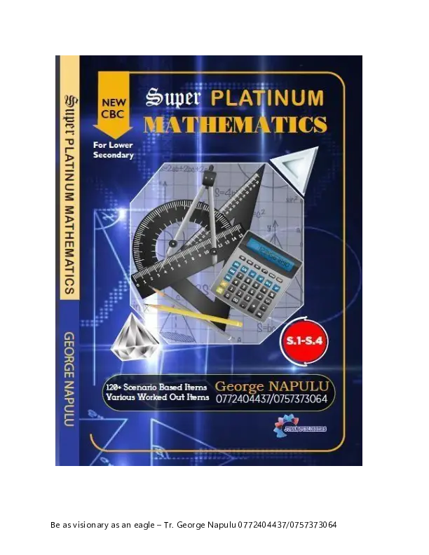 g. napulu (2025) super platinum mathematics at a glance for the cbc lower secondary curriculum