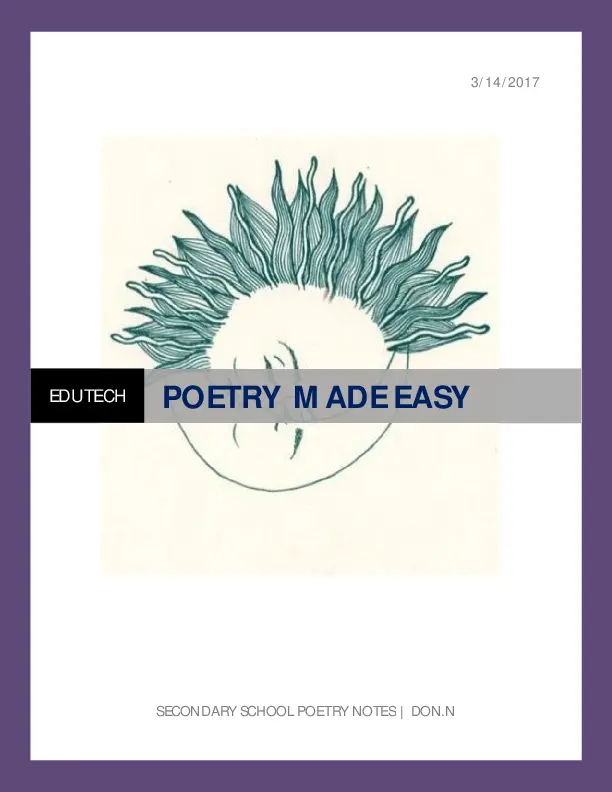 poetry made easy - secondary school poetry notes