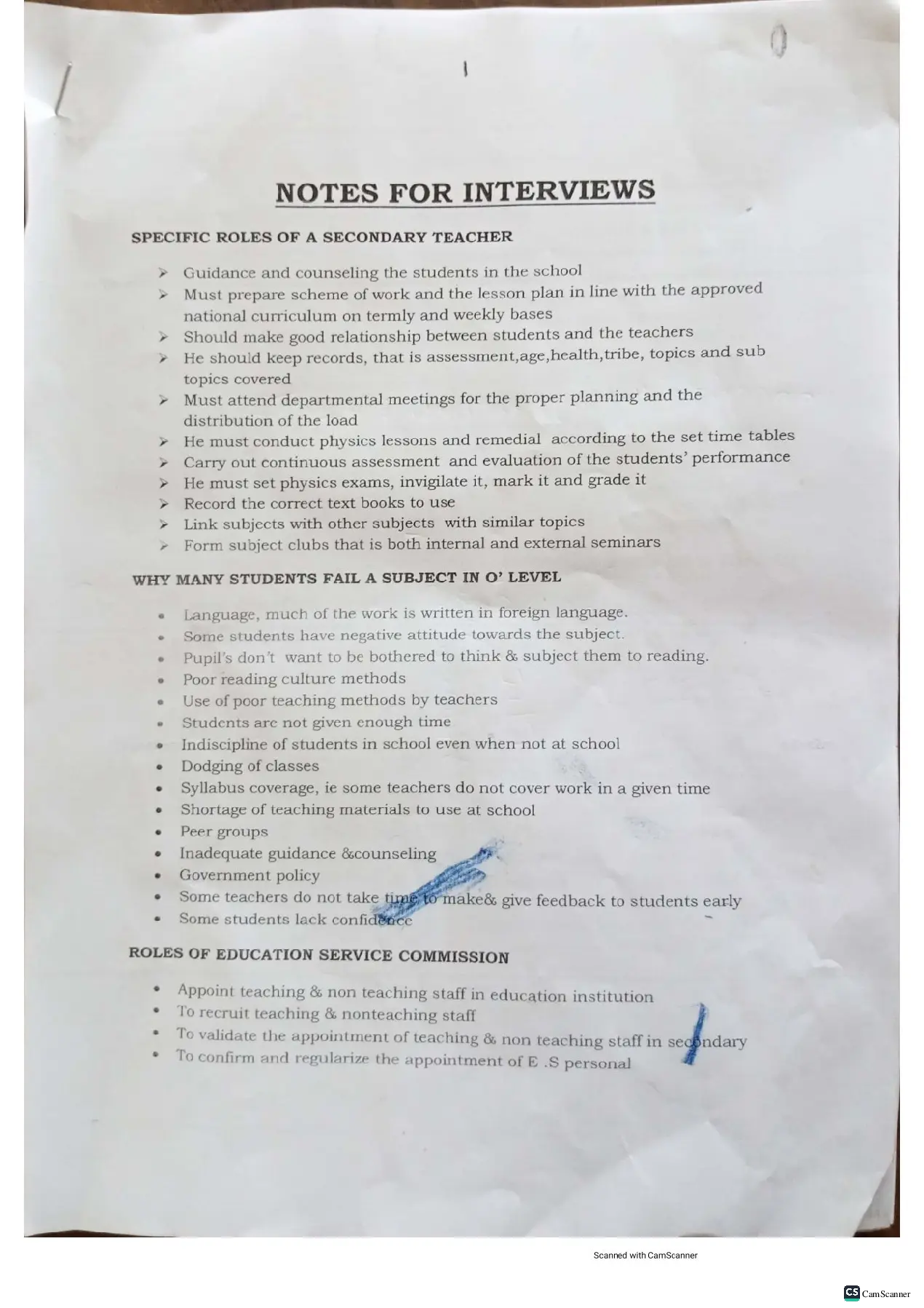 interview book for secondary teachers. tips for interview questions, specific roles and responsibilities