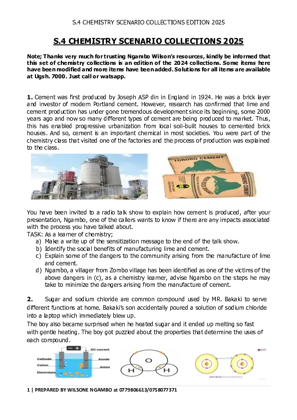 chemistry scenario collections new lower secondary curriculum