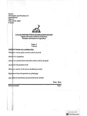 ludisseb uace s6 agriculture paper 2 mocks - new a level curriculum