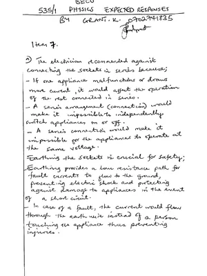 beco physics paper one scenario based questions with answers hand written