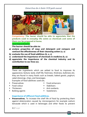 chemicals for consumers notes: extract from the a finder uce guide manual