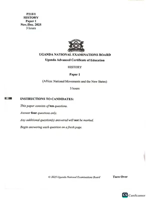 uneb uace history paper 1 2025
