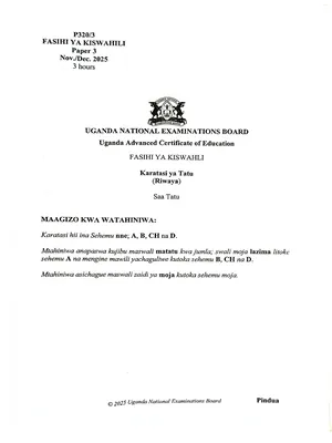 uneb uace kiswahili paper 1 2025