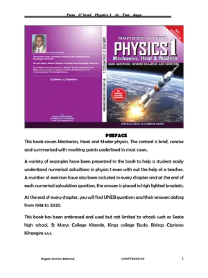 physics text book a level by justine onyait