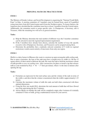 principal math cbc practice items