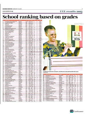 uneb uce 2025 top 1000 schools