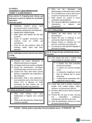 land tenure systems agriculture notes