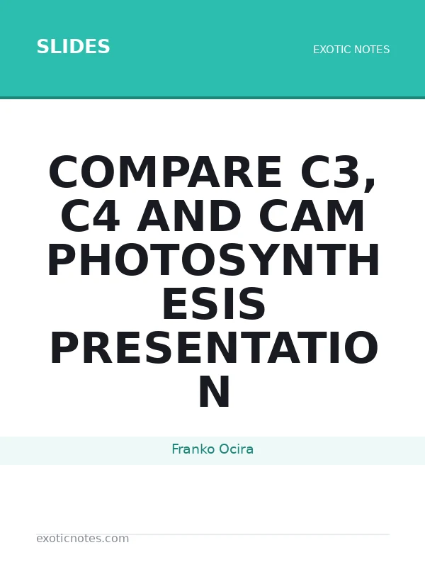 compare c3, c4 and cam photosynthesis presentation