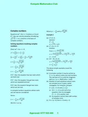 a level pure maths complex numbers notes
