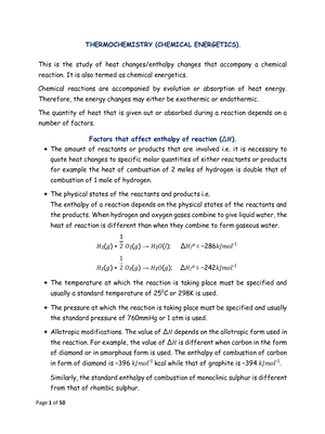 a level thermo chemistry (chemical energetics) notes