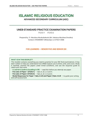 a level new curriculum ire islam scenario questions with answers and question approach