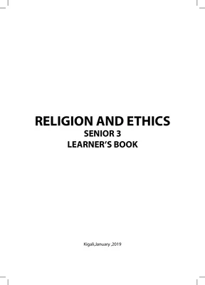 senior three s3 religion and ethics book for rwanda schools