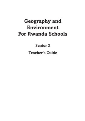 geography and environment senior three book for rwanda schools