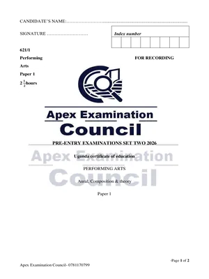 s4 uce performance arts paper 1 pre mock 2026 apex examinations