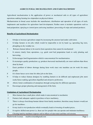 complete notes for agricultural mechanisation