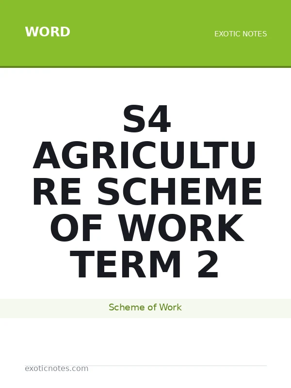 s4 agriculture scheme of work term 2