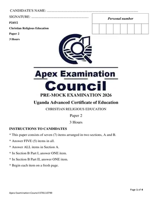 apex uace pre mock exams 2026 cre paper two