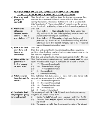 a level grade scoring system
