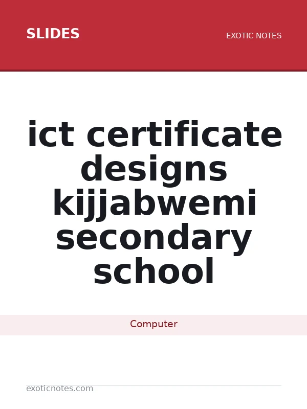 ict certificate designs kijjabwemi secondary school