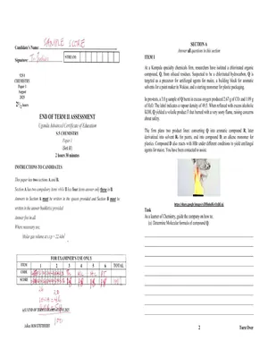 final chemistry scenarios with answers
