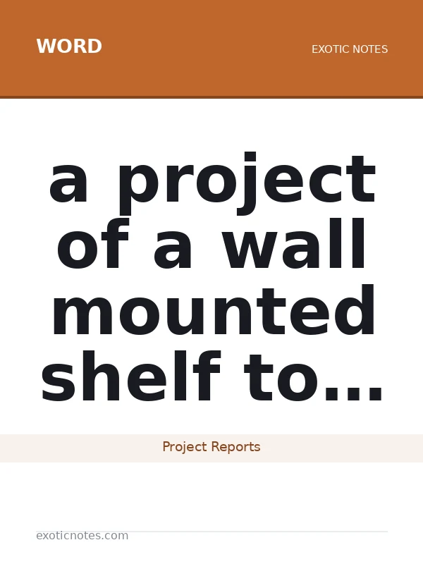 a project of a wall mounted shelf to reduce congestion of uniforms in the uniform�s office