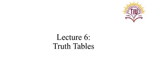 lecture 6 truth tables