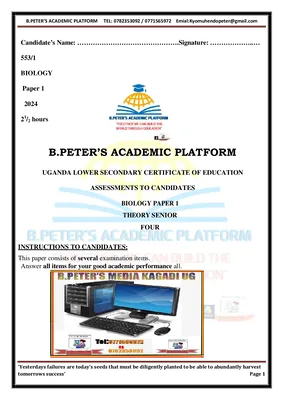 biology scenario bank b.peters academic platform