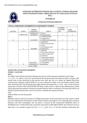 s.5 s.6 subsidiary mathematics seminar 2026 bishop cipriano kihangire ss
