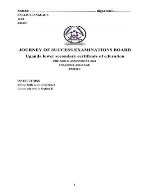 s.4 english pre mock