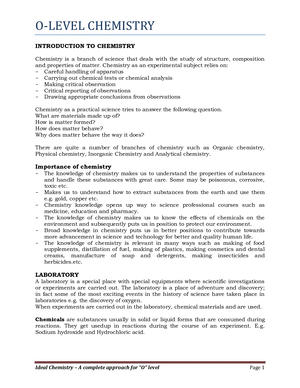 o level chemistry notes