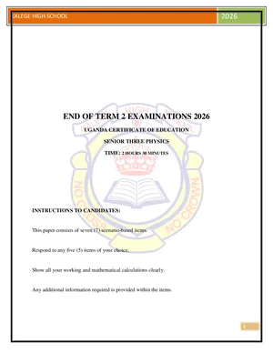 khs s.3 ?end of term examination 2026 1