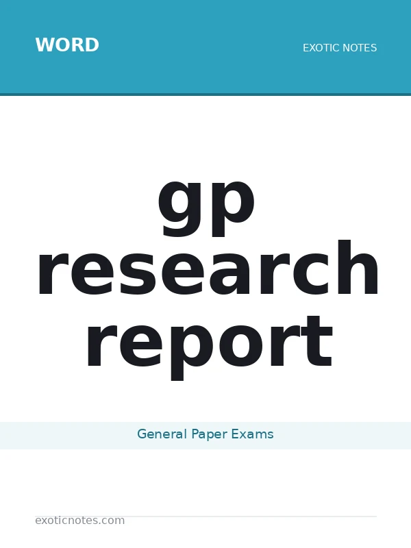 gp research report