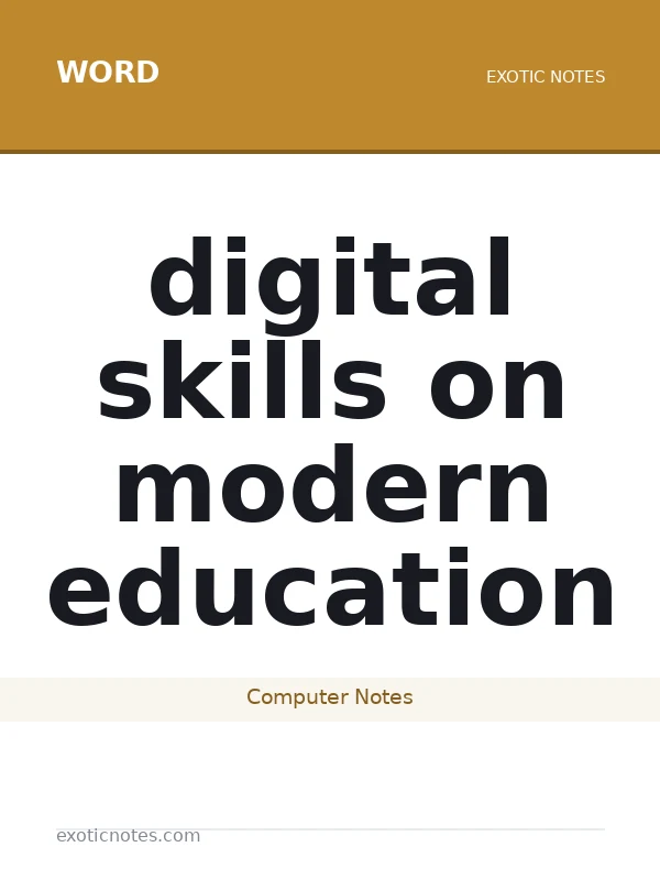 digital skills on modern education