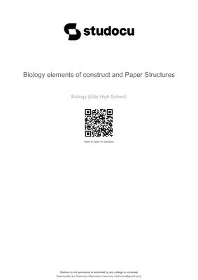 biology elements of construct and paper structures