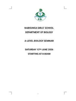 nabisunsa  girls school a level biology seminar with scenario questions