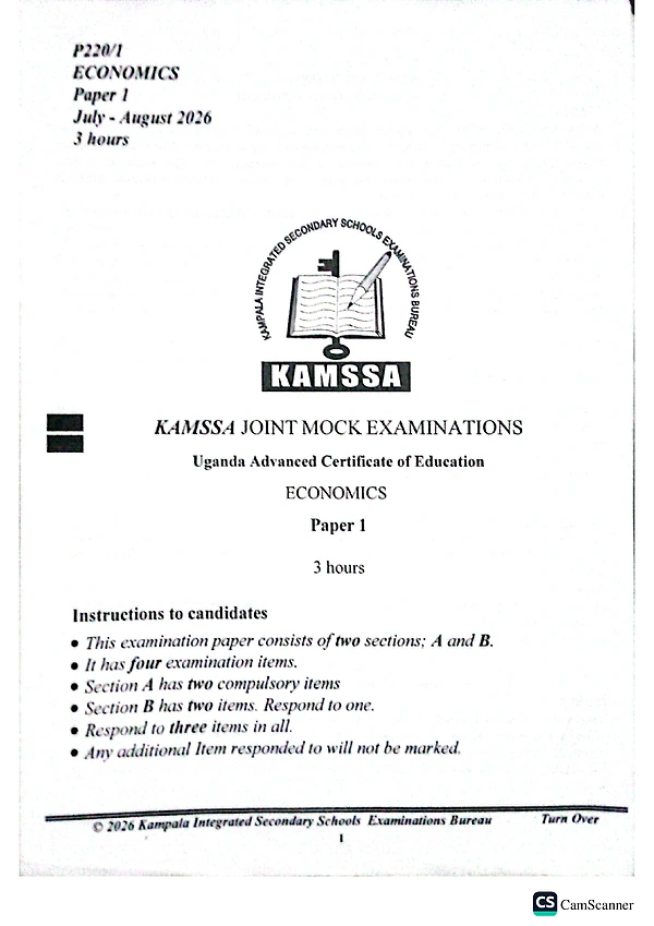 kamssa uace mocks 2026 economics paper 1