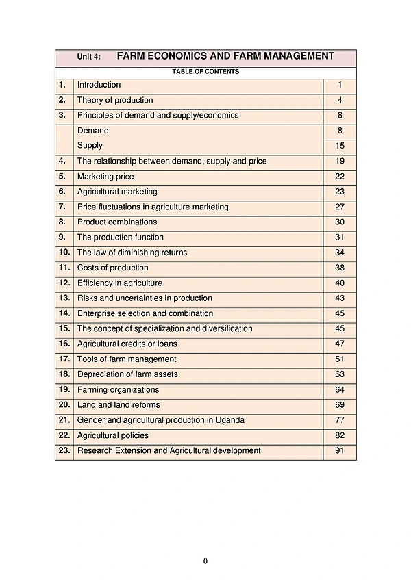 agriculture economics and farm management