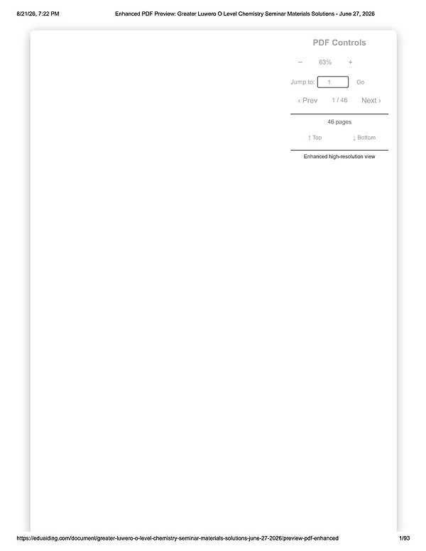 o level chem scenarios