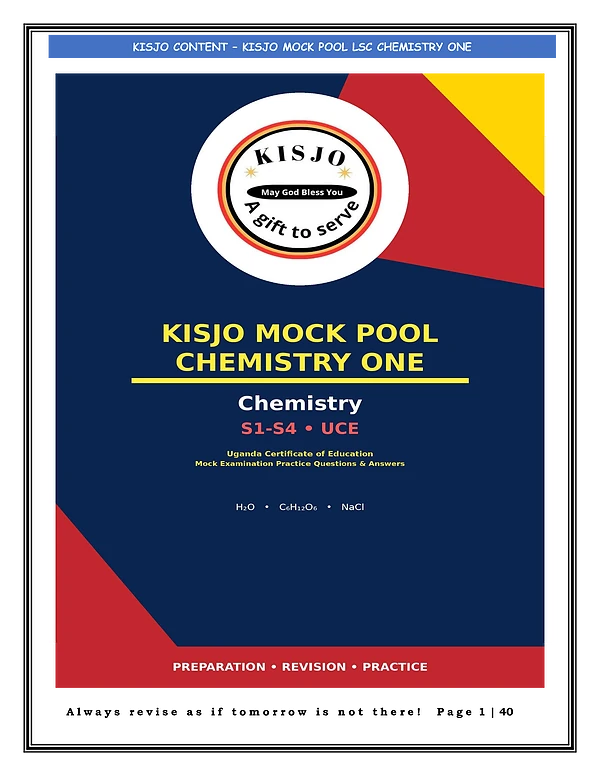 kisjo collection of chemistry paper 1 uce mocks 2026