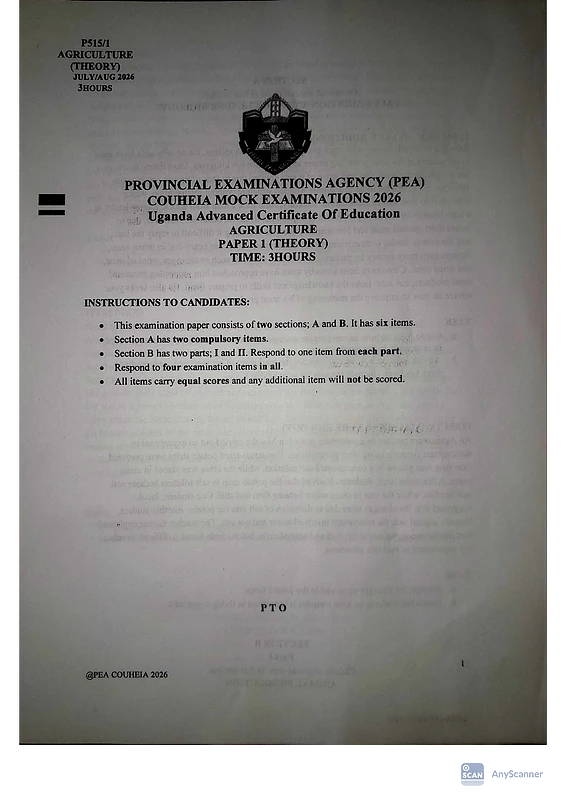 uace agriculture paper 1 onai mocks 2026