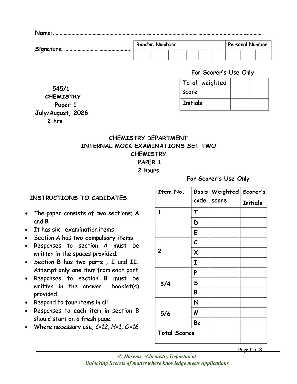 hasems uce mocks chemistry set 2